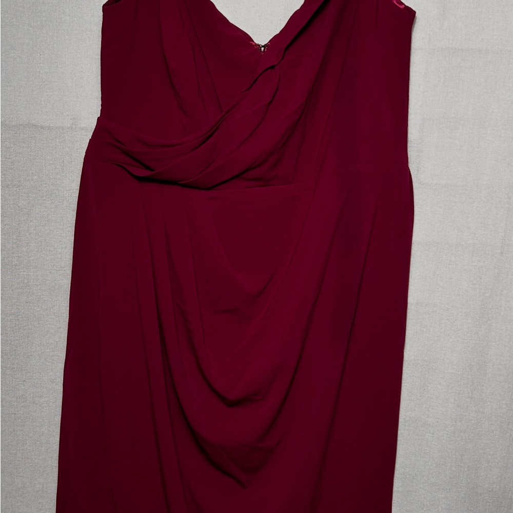 City Chic Burgundy Asymmetrical Dress